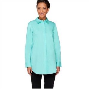 Dennis Basso Woven Button front Tunic